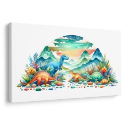 Kép színes dinoszauruszok a hegyekben
