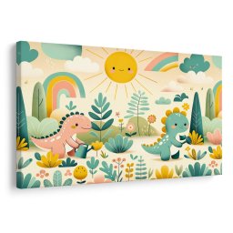 Kép kis dinoszauruszok játékos napja a természetben