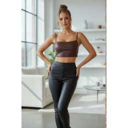 Bőrhatású szuper szexi bordó top S-M méret