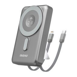 DUDAO vésztöltő Type-C aljzat (10000mAh, 20W, gyorstöltő, MagSafe, Apple Watch töltő, Type-C + lightning kábel) SZÜRKE