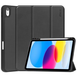 ENKAY LEATHER Flip tok Apple iPad 2025 / iPad 2022 fekete