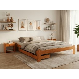 ADA ágy 140x200 cm, égerfa Ágyrács: Ágyrács nélkül, Matrac: Coco Maxi 20 cm matrac