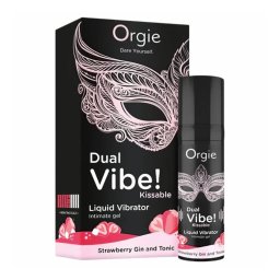 Orgie Dual Vibe - unisex folyékony vibrátor - Eper - Gin Tonic, 15ml