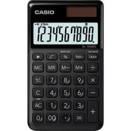 CASIO Zsebszámológép, 10 számjegy, CASIO "SL 1000", fekete
