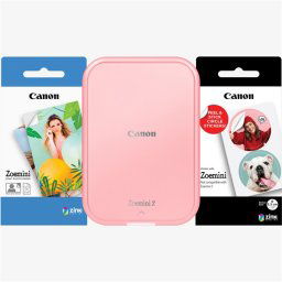 CANON Mobil fotónyomtató, ZINK, ZOEMINI 2 WiFi, 317x500 dpi, rózsaarany, + fotópapír csomag