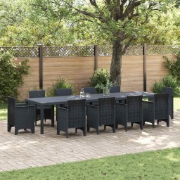 vidaXL Kerti Asztal Antracit 350 x 100 x 74 cm polirattan