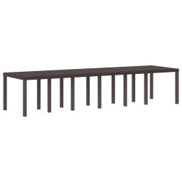 vidaXL Kerti Asztal Barna 350 x 100 x 74 cm polirattan