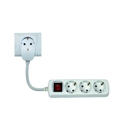 GAO Asztali elosztó "Powersplit" 3+1-es kapcsolóval 2m, túlterh.véd, fehér 250V, 16A, 2.0m, H05VV-F 3x1.5 mm², IP20