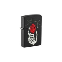 Zippo 46469, kézi csontváz és piros szív design