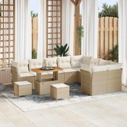 vidaXL Kerti Kanapé Szett 12 db 9-Ülőhelyek száma Beige és krém