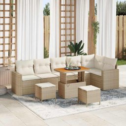 vidaXL Kerti Kanapé Szett 11 db 7-Ülőhelyek száma Beige és krém