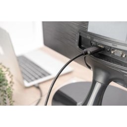 Digitus USB-C HDMI kábel adapter, 1,8 m 4K/30 Hz, fekete, fém borítással
