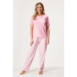 Pink Dream pamut pizsama, hosszú rózsaszín 4XL