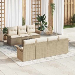 vidaXL Kerti Kanapé Szett 8 db 7-Ülőhelyek száma Beige és krém