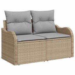 vidaXL Kerti Kanapé Szett 11 db Beige és Világosszürke polirattan