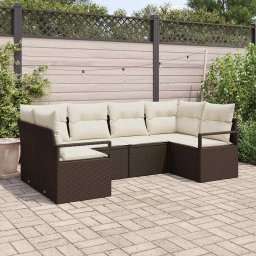 vidaXL Kerti Kanapé Szett 6 db Barna és fehér polirattan