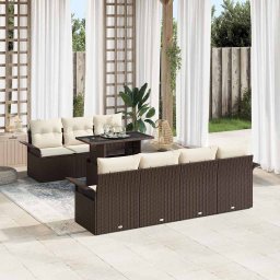 vidaXL Kerti Kanapé Szett 8 db Barna [Műanyag]: Poly Rattan