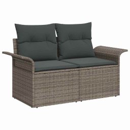 vidaXL Kerti Kanapé Szett 6 db Szürke [Műanyag]: Poly Rattan