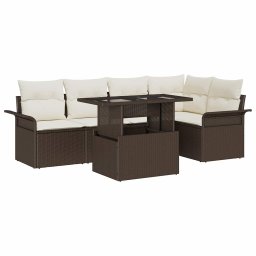 vidaXL Kerti Kanapé Szett 6 db Barna [Műanyag]: Poly Rattan