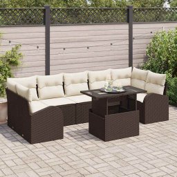 vidaXL Kerti Kanapé Szett 8 db Barna Poly Rattan