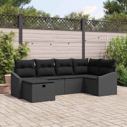 vidaXL Kanapé Szett 7 db polirattan