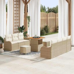 vidaXL Kerti Kanapé Szett 10 db 9-Ülőhelyek száma Beige és krém