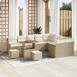 vidaXL Kerti Kanapé Szett 12 db 11-Ülőhelyek száma Beige és krém