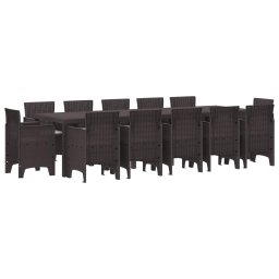 vidaXL Kert étkező szett 13 db Barna és taupe Poli rattan