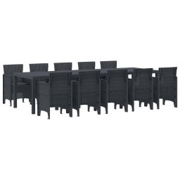 vidaXL Kert étkező szett 11 db Antracit Szintetikus rattan
