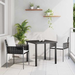 vidaXL Kert étkező szett 3 db Barna és fekete PE Rattan
