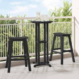 vidaXL Bárszék 2 db Fekete 52 x 43 x 73,5 cm HDPE