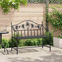 vidaXL Kerti pad Fekete 104 x 52,5 x 89 cm Acél