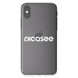 Átlátszó szilikon tok az alábbi mobiltelefonokra Apple iPhone X/XS - Picasee - new logo - white