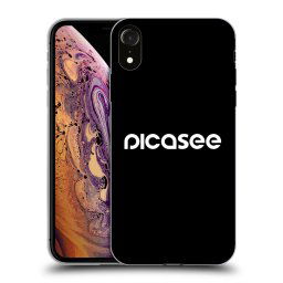 Fekete szilikon tok az alábbi mobiltelefonokra Apple iPhone XR - Picasee - new logo - white