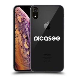 Átlátszó szilikon tok az alábbi mobiltelefonokra Apple iPhone XR - Picasee - new logo - white
