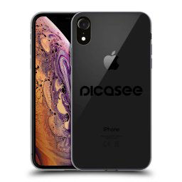 Átlátszó szilikon tok az alábbi mobiltelefonokra Apple iPhone XR - Picasee - new logo - black