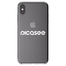 Átlátszó szilikon tok az alábbi mobiltelefonokra Apple iPhone XS Max - Picasee - new logo - white