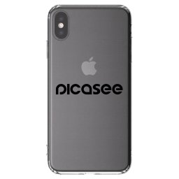Átlátszó szilikon tok az alábbi mobiltelefonokra Apple iPhone XS Max - Picasee - new logo - black