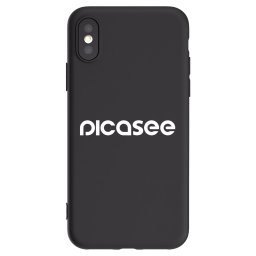 Fekete szilikon tok az alábbi mobiltelefonokra Apple iPhone X/XS - Picasee - new logo - white