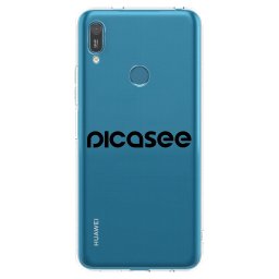 Átlátszó szilikon tok az alábbi mobiltelefonokra Huawei Y7 2019 - Picasee - new logo - black