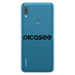 Átlátszó szilikon tok az alábbi mobiltelefonokra Huawei Y6 2019 - Picasee - new logo - black
