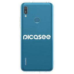 Átlátszó szilikon tok az alábbi mobiltelefonokra Huawei Y6 2019 - Picasee - new logo - white