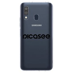 Átlátszó szilikon tok az alábbi mobiltelefonokra Samsung Galaxy A40 A405F - Picasee - new logo - black