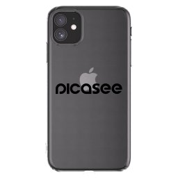 Átlátszó szilikon tok az alábbi mobiltelefonokra Apple iPhone 11 - Picasee - new logo - black