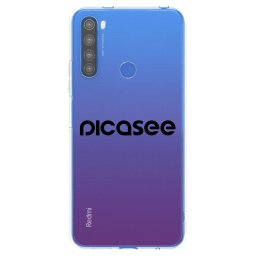 Átlátszó szilikon tok az alábbi mobiltelefonokra Xiaomi Redmi Note 8T - Picasee - new logo - black