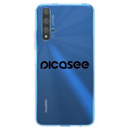 Átlátszó szilikon tok az alábbi mobiltelefonokra Huawei Nova 5T - Picasee - new logo - black