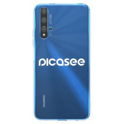 Átlátszó szilikon tok az alábbi mobiltelefonokra Huawei Nova 5T - Picasee - new logo - white
