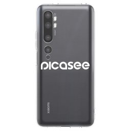Átlátszó szilikon tok az alábbi mobiltelefonokra Xiaomi Mi Note 10 (Pro) - Picasee - new logo - white