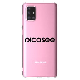 Átlátszó szilikon tok az alábbi mobiltelefonokra Samsung Galaxy A71 A715F - Picasee - new logo - black