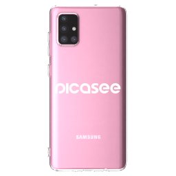 Átlátszó szilikon tok az alábbi mobiltelefonokra Samsung Galaxy A71 A715F - Picasee - new logo - white
